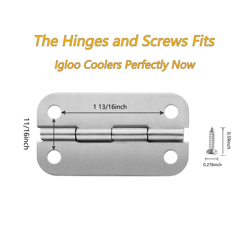 Radezon Stainless Steel Cooler Hinges Replacement for Igloo Style Ice Chests,316 Stainless Steel (3 PCS Cooler Hinges) - Image 2